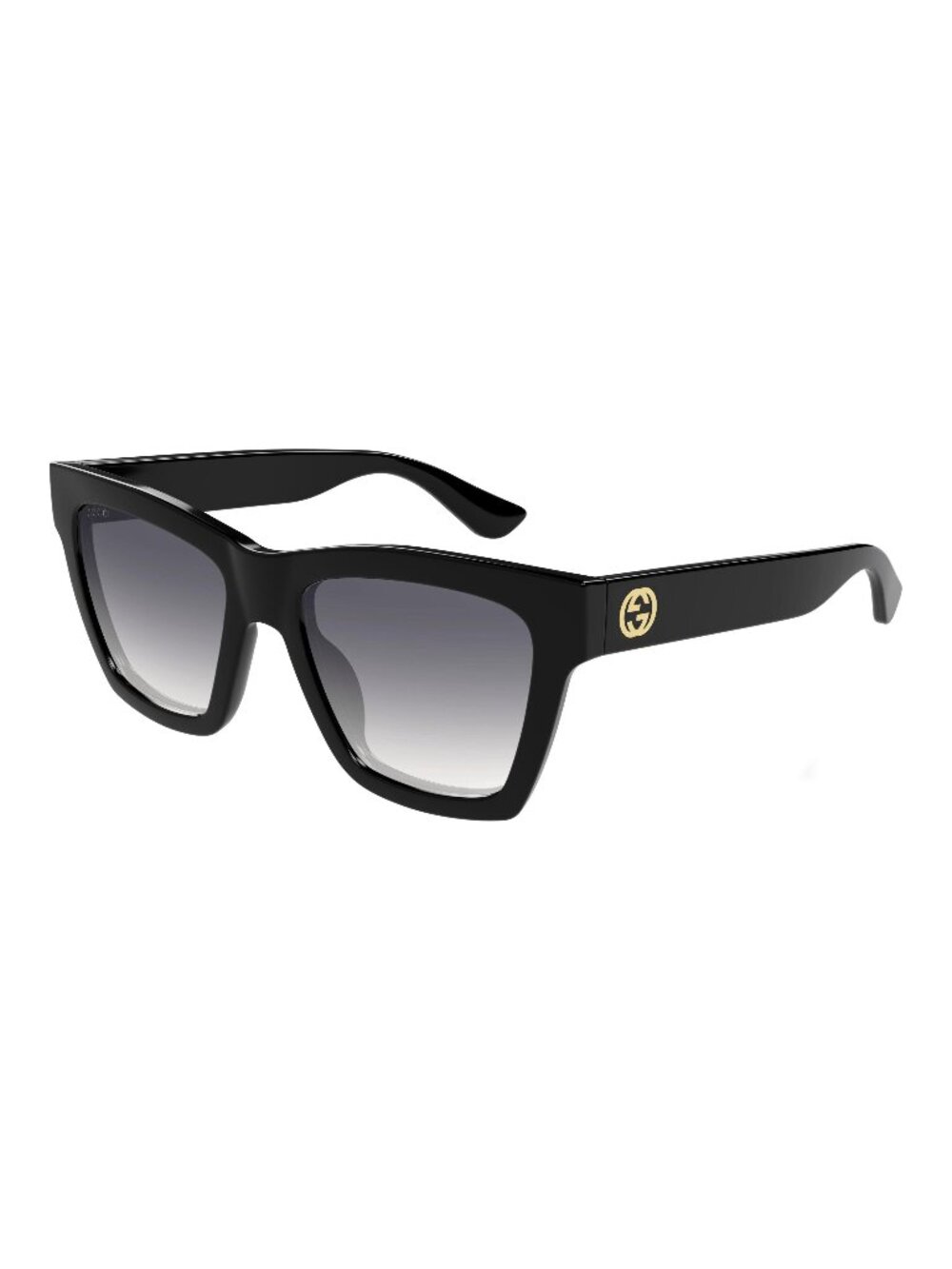 New Gucci Women's Sunglasses Black Square Grey Lens Injected Frame GG1714S 001